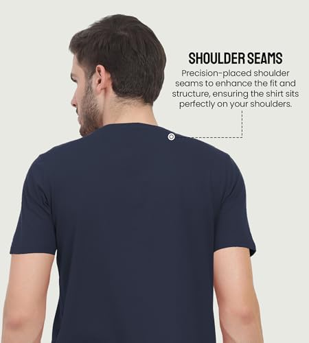Image of Freecultr Truly Classic Organic Men's Cotton T-Shirt | Solid Round Neck Half Sleeve | Plain Stylish t Shirts | Regular Fit | Casual Comfortable T Shirt for Man