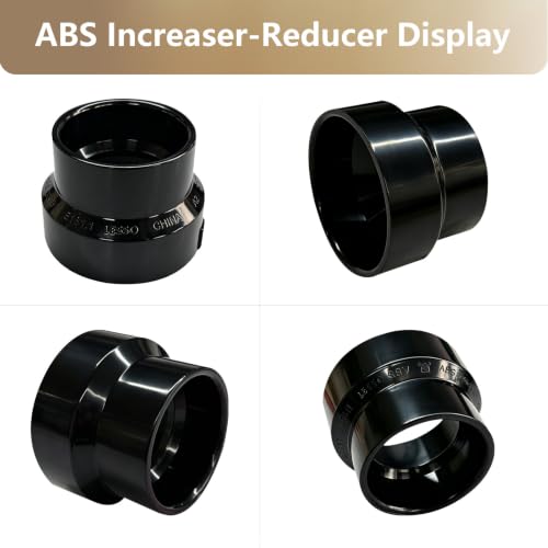 Image of LESSO 4 inch to 3 inch ABS Pipe Increaser Reducer Coupling, Black (HUB x HUB) | For 4 Inch & 3 Inch Sewer and Drain Pipe