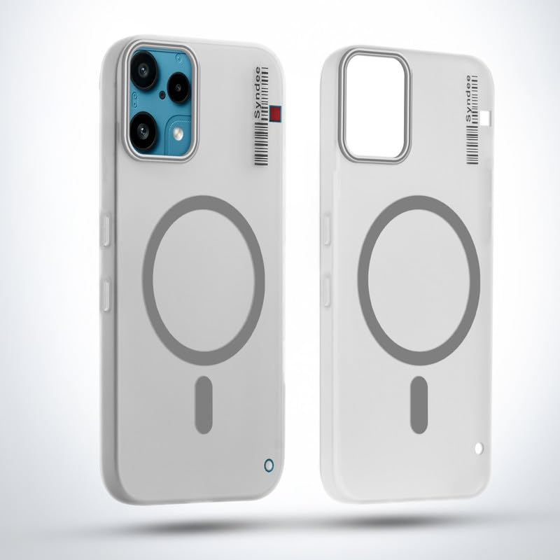 Image of Mr. Case Back Cover for Nothing Phone 3A Lite 5G Elegant Frosted White Translucent Back Only Compatible with Wireless Magnetic Accessories | Anti-Scratch Shockproof Phone Case - Grey
