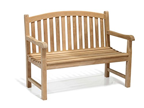 Jati Gloucester Teak Curved Back FULLY ASSEMBLED 2 Seater Garden Bench 1.2m - 4ft Garden Bench Brand, Quality & Value