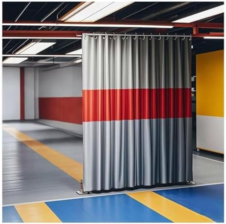 Fireproof Welding Curtain with Red Viewing Window, 2.1x2.5m Industrial Shield, Durable Safety Screen for Welding, Metalwork, Workshops, Heat Resistant Divider