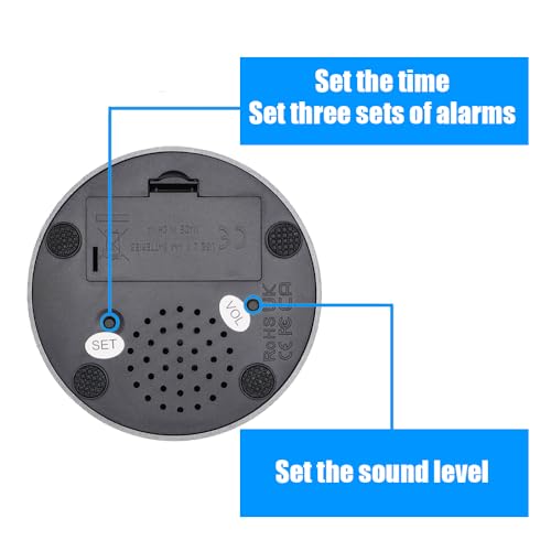 LAKXIUL Talking Button Clock - for The Blind, Elderly or Visually impaired (Blue and Silver) by LAKXIUL - Image 2