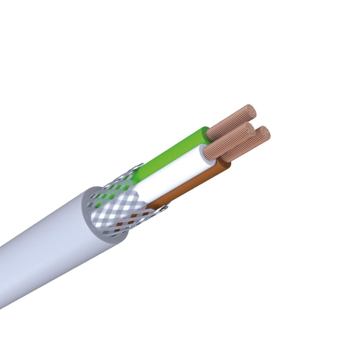 WITTKOWARE LiYCY 3x0,25mm² Elektronik-Steuerleitung mit Geflecht Abschirmung, Kupfer, Mantelfarbe grau, Kabellänge 25m