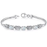 Peora Created Opal Bracelet Sterling Silver Oval Cabochon 1.25 Carats