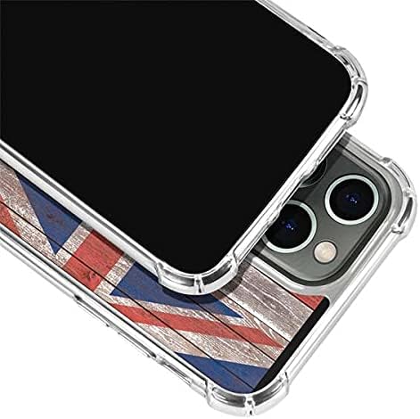 Skinit Clear Phone Case Compatible with iPhone 13 Pro - Hawaiian Flag Dark Wood Design