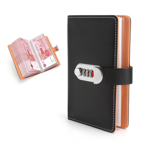 Budget Planner Sparbuch für Geld Passwort Buch Budgetplaner mit Schloss A6 Passwort Sparplaner Cash Stuffing 100 Seiten Budget Binder für Finanzplaner Geldscheine Aufbewahrung Sparen Mappe