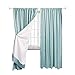 Amazon Basics Room Darkening Blackout Window Curtain with Rod Pocket and Tie Back, 52 x 63 Inches, Seafoam Green - Set of 2
