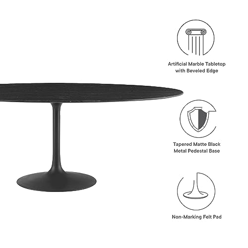Image of Modway Lippa Oval Artificial Marble 78 inch Dining Table