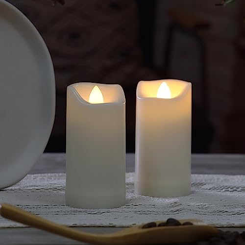 Led Battery Operated Candles 2"X4" Plastic Flickering Flameless Candles With Timer Outdoor Waterproof Wedding Party Halloween Christmas Birthday Decoration Gifts Realistic Slim Tall Pillar Candles #TOP5