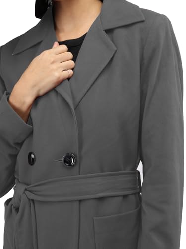 Image of CHKOKKO Women Classic Long Winter Coat Double Breasted | Knee Length Design with a Sophisticated Spread Collar and Convenient Front Pockets for All Occasions