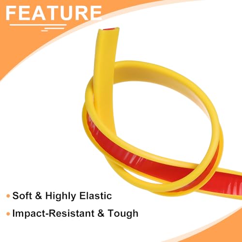 QUARKZMAN U-förmiges Kantenband, 16 mm x 6 m, selbstklebendes, Flexibles TPE-Furnierband, weicher Kantenstreifenschutz für Möbel, Schränke, Tische, Schutzreparatur, Gelb