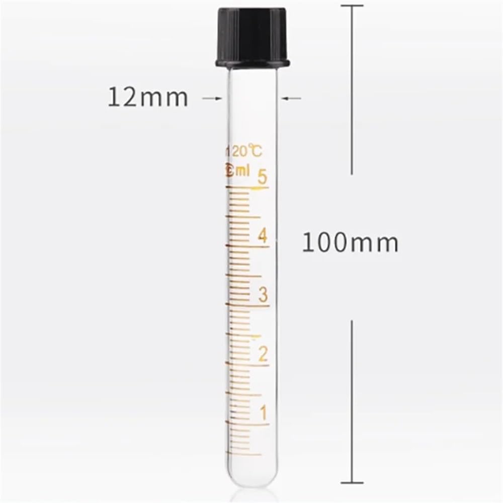 Tube à centrifuger en verre résistant aux hautes températures, tube à vis à fond rond, échelle 5/10/15/20/25/30/50/100 ml(5ml)