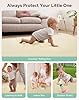 COMOMY Cuero Vegano Alfombra Bebe Acolchada Plegable, 127x127x3 cm Extra Grueso y Suave Colchoneta Bebe Suelo, Impermeable y No tóxico Tapete Bebe para Parque Infantil, Beige #5