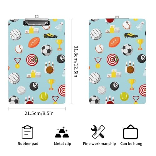 Porte document avec clip robuste A4 motif sport finition soignée - 2