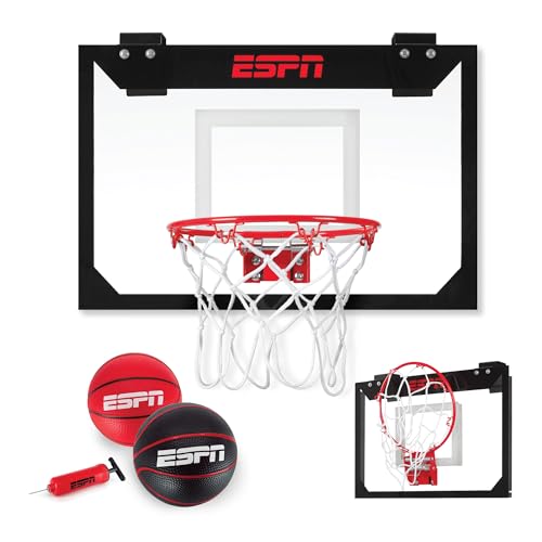 ESPN-Mini-Basketball-Hoop-Over-The-Door-Basketball-Hoop-with-Foldable-Breakaway-Rim-Includes-2-Mini-Basketballs-and-Pump ESPN Mini Basketball Hoop Over The Door Basketball Hoop with Foldable Breakaway Rim Includes 2 Mini Basketballs and Pump