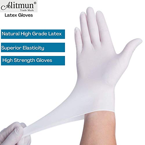 ALITMUN ProCare Latex Examination Hand Gloves, Pack of 100, Large Size, Medical Disposable Gloves Non-Sterile and Less Powdered, White, Surgical Gloves (Image - 3)