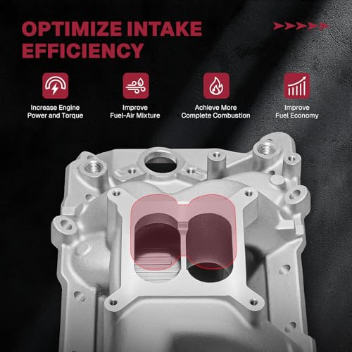 Image of 7561 53026 Air Gap Intake Manifold Dual Plane Aluminum Compatible with Chevy Big Block BBC 396 402 427 454 6.5L 6.6L 7.0L 7.4L V8 Engine 1966-2000