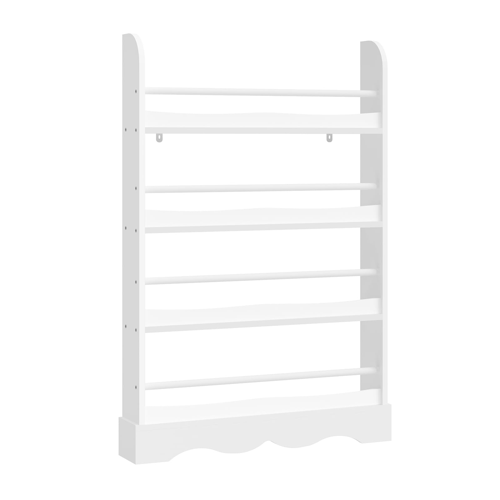 WOLTU Libreria Montessoriana per Bambini, Scaffale Porta Libri Salvaspazio a 4 Ripiani, Piccola Libreria a Muro in Legno, per Cameretta, Stanza dei Giochi, 80x12x118cm