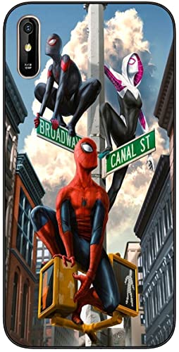 Compatible avec WIKO Y81 Case Spider Cool with Man 676 Slim Soft Silicone TPU Rubber Lightweight Anti-Scratch Case Black