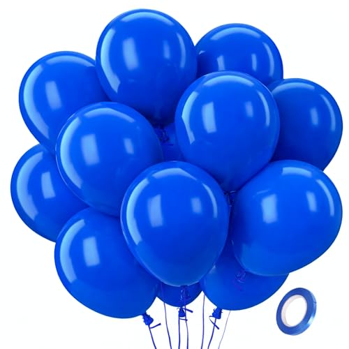 QIFU Globos De Cumpleaños Azules-100 Piezas Globos Azules Helio Helium Baloes Para Bautizo Baby Shower Niño Decoración Cumpleaños Hombre Graduación Carnaval Boda Birthday Decoracion Fiesta 12 Pulgadas