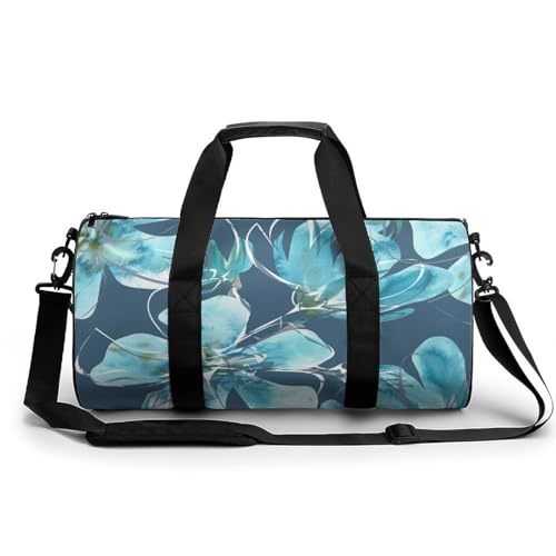Sac de voyage Fleur Bleue avec grand compartiment duffel bag étanche gym