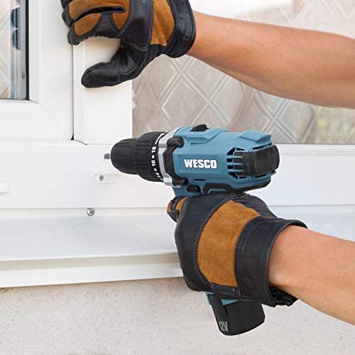 WESCO Akkuschrauber Akkubohrer 12V Akku Bohrer Schrauber Bohrschrauber Schlagbohrschrauber Drill Driver Set Drehmoment-Aufsatz 23 Bits Bohrer 25Nm Max Drehmoment Drehmomentstufen 21+1+1 Akku Ladegerät – Bild 7