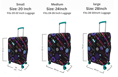 Image of Printed Travel Luggage Cover for Suitcase - Stretchable & Scratchproof Trolley Bag Protector