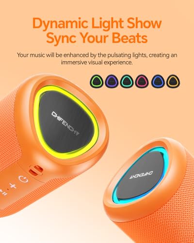 Image of Portable Bluetooth Speaker Beach Essentials: IPX5 Waterproof for Outdoor /Powerful HD Sound /Dynamic Light /All Day Playtime /Wireless BT 5.3 /TWS Pairing, Travel|Camping|Pool Accessorie, School Supplies