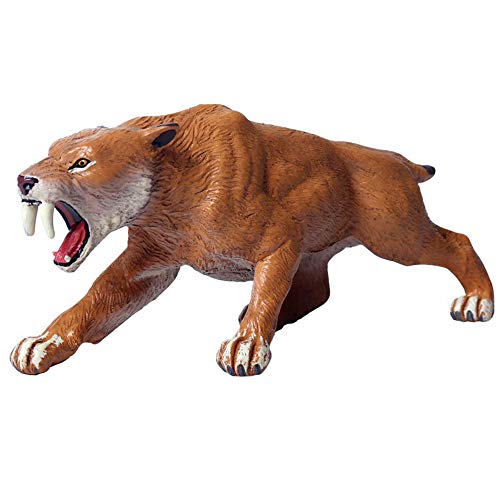 FLORMOON Tigre Dientes de Sable Figurines Realistic Juguete Tigre Animal Figure Early Educational Toys Science Project Christmas Birthday Gift for Kids