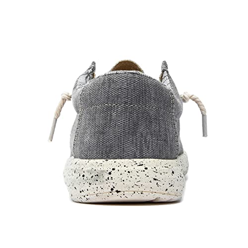 Men's Slip on Canvas Loafers,Flat Lace Up Comfort Good Arch Soft Sole Walking Shoes Deck Shoes Boat Shoes3