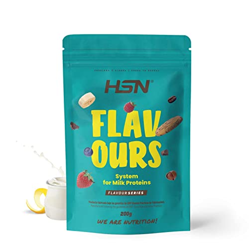 Saborizante para Proteínas Lácteas de HSN | Sabor Yogur Limón 200 g = 66 Tomas Por Envase | Para la Dieta Keto y Vegana | Extremadamente Bajo en calorías y azúcar | No-GMO, Sin Gluten