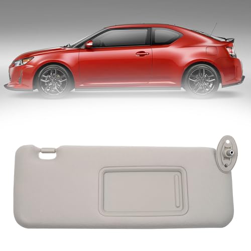 Dasbecan Gray Right Passenger Side Sun Visor Compatible with 2005-2010 Toyota Scion TC Replaces# 74320-21210-B3