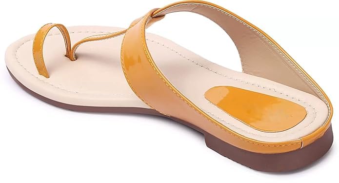 Image of Women's Toe Ring Sandals - Elegant Ruched Strap Design, Ideal for Party, Festive & Casual Wear