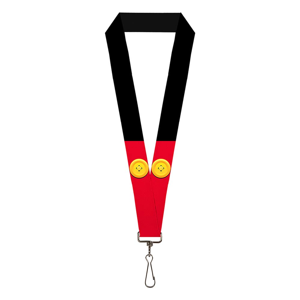 Lanyard Mickey Mouse Bounding Buttons Black Red Yellows