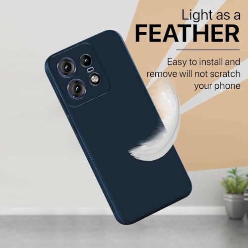 Image of Back Cover for Motorola Moto Edge 50 Pro 5G | Full Camera Protection | Premium Liquid Silicon Case | Flexible Bumper Case for Motorola Moto Edge 50 Pro 5G (Dark Blue)