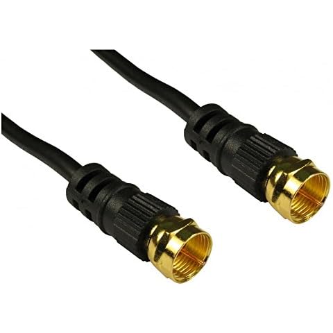Coaxial Satellite Cable F Type Screw Connector Lead For Sky Black/White GOLD VIRGIN MEDIA SKY Q HD TV TIVO & SUPERHUB (0.5 Meter, Black) Cover