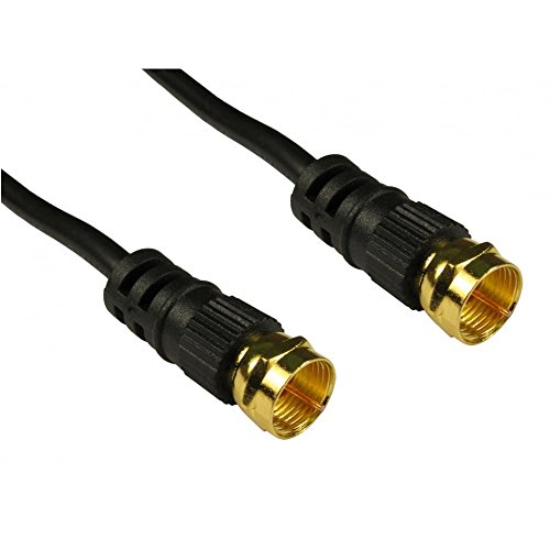 JAFSAL ONLINE Coaxial Satellite Cable F Type Male Connectors 75ohm Screw Connector Lead Compatible With Sky Black/White GOLD VIRGIN MEDIA SKY Q HD TV TIVO & SUPERHUB- 2 Meter