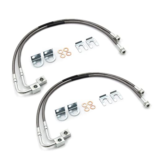 image for LVOUP 89716 Front/Rear Stainless Steel Brake Cable 4Pcs Braided Brake 