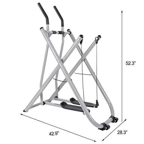 Foldable Air Walk Trainer Elliptical Machine Glider 330 LB Max Weight and Swing Amplitude 90 Degrees for Home Gym Workout