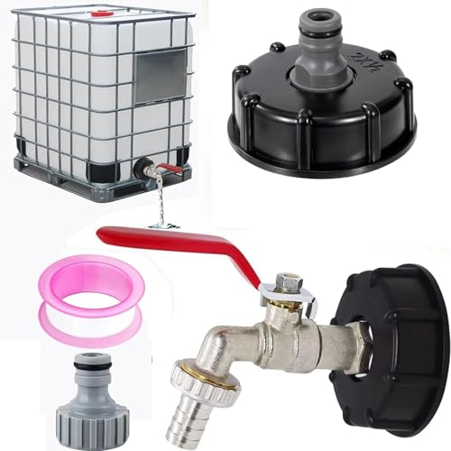HUFHNWSO Cisterna Acqua 1000 Litri, 1/2 Serbatoio 1000L,Rubinetto Giardino Per Cisterna