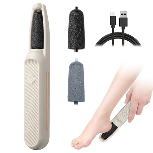 Eliminador de Callos Eléctrico para Pies Durezas Quitacallos Profesional con 3 Velocidades y Carga USB-C Pedicura IPX7 Impermeable para Talones Agrietados y Piel Muerta Blanco