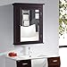 Tangkula Bathroom Cabinet with Mirror, Mirrored Wall-Mounted Storage Medicine Cabinet w/Single Door & Adjustable Shelf in 5 Positions, Multipurpose Wall Cabinet for Bathroom (Brown)
