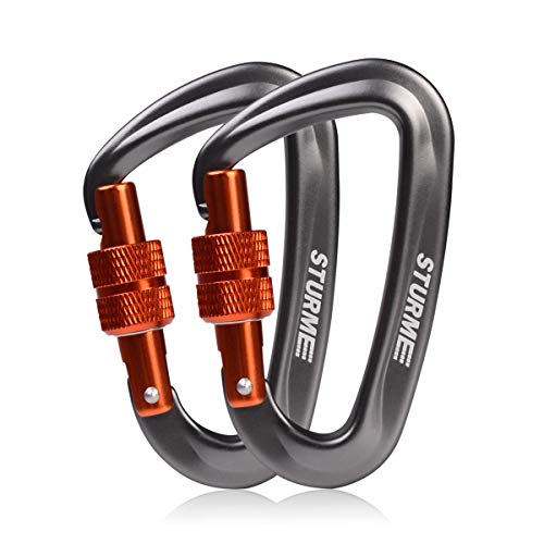 STURME Carabiner Clip 12KN Aluminium Wiregate Lightweight Heavy Duty Large Strong Durable D-Ring