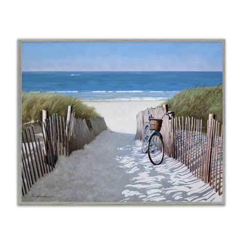 Beach Pathway Bicycle Coastal, 24 x 30 Inch Framed Giclée Print