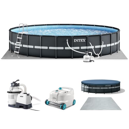 INTEX 26329EH Ultra XTR 18ft x 52in Above Ground Swimming Pool Set with Sand Filter Pump and Deluxe Automatic Vacuum Cleaner