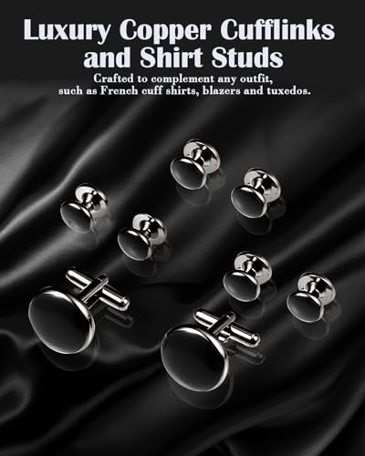 Image of Lictin Cufflinks for Men, Men's Tuxedo Studs and Cufflinks Set