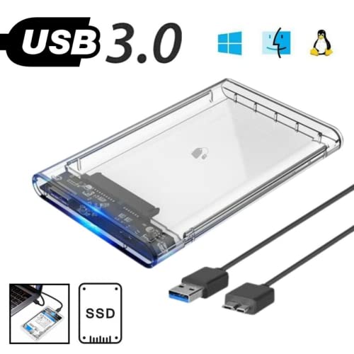 Case Para Hd SSD Externo Transparente Usb 3.0 Notebook Sata 2.5 Protect Adaptador Gavetas para HDs N
