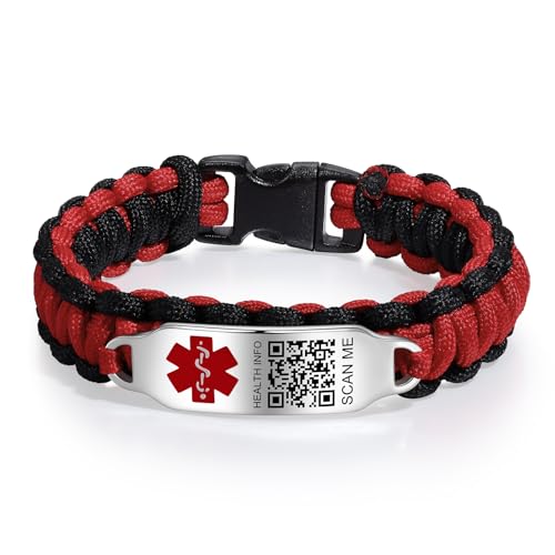 Pulsera médica unisex con código QR y banda impermeable