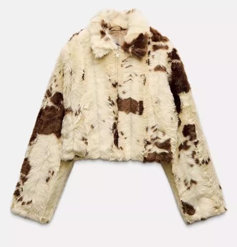 Women's Fluffy Faux Fur Short Cropped Jackets Outwear,Shaggy Crop Coats Parka Tops2