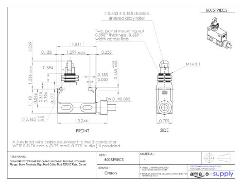 Interruptor de límite de microcarga Omron D4E-2B21N para controlar corrientes de 5 A 2